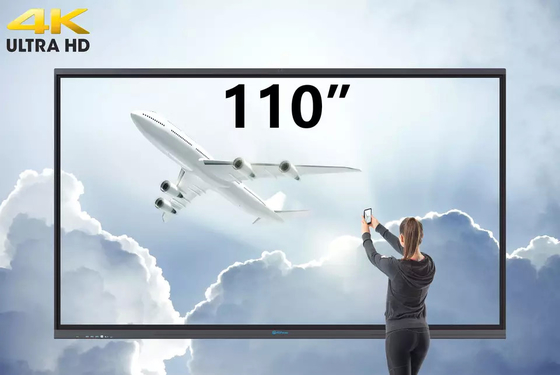 110inch 4K Display Smart Flat Panel กระดานโต้ตอบหน้าจอสัมผัส